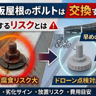 工場折板屋根のボルトは交換するべき？放置するリスクとは