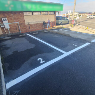 松本市　アパート駐車場白線工事(溶融式)